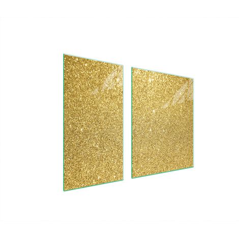 GLASSCHUTZPLATTE FÜR HERD 90x52 GOLD