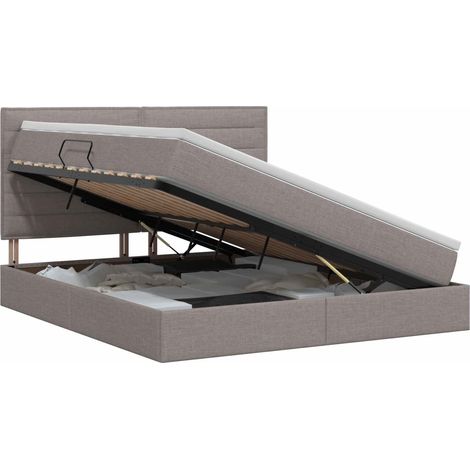 Maison Exclusive - Letto con contenitore e materasso Tortora 140 x 200 cm Tessuto (1/5)