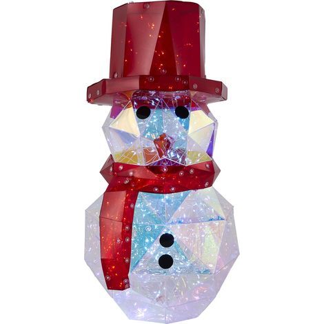 Guirlande lumineuse LED de Noël - Bonhomme de neige prismatique et irisé 40 cm (1/5)