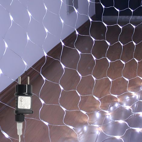 SWANEW Rete luminosa LED Catena luminosa con 8 modalità Tenda luminosa natalizia all'interno all'esterno 4.5x1.6M Bianco freddo (1/5)
