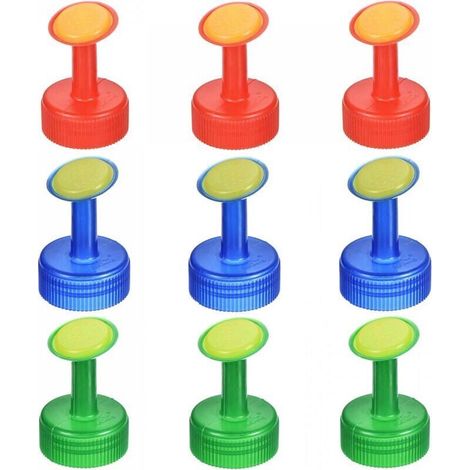 Ulisem Lot de 9 bouchons d'arrosoir de 28 mm de diamètre intérieur pour arrosoirs de jardinage Rouge Vert Bleu (1/4)