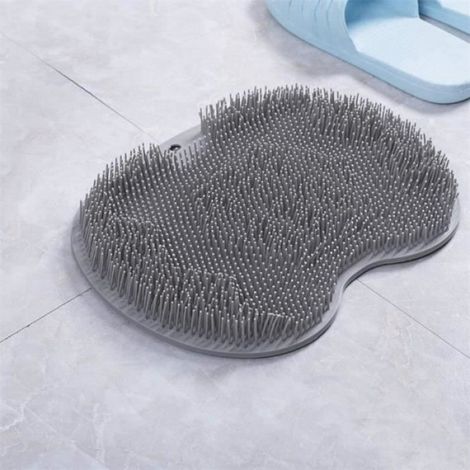 Gant gommage - massage,Brosse de bain en Silicone,épurateur de pieds,aspiration,nettoyeur de dos mural,douche,Massa- GRAY[A18600]