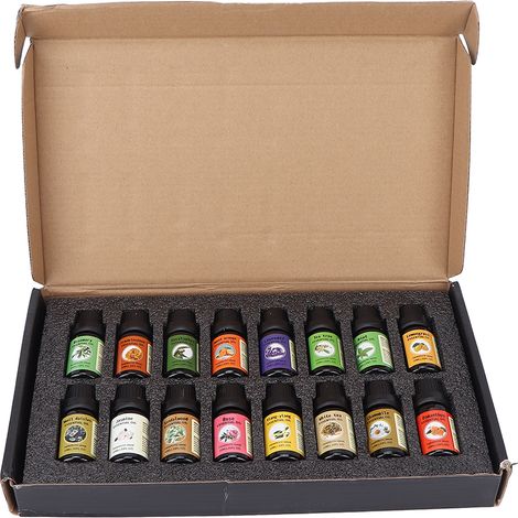 Huile Essentielle Aromathérapie - 16 Pièces pour Massage Corps et Soins Cutanés - Pour Chambre et Salon - Lot Complet (1/5)