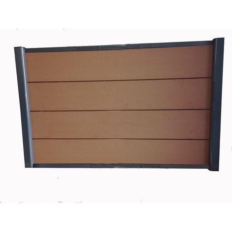 Zaun Komplett-Set für Anfang/Ende 1,50 L x 1,80 H (3 Farben) - Farbe - Rotbraun, Höhe - 180 cm, Länge - 150 cm