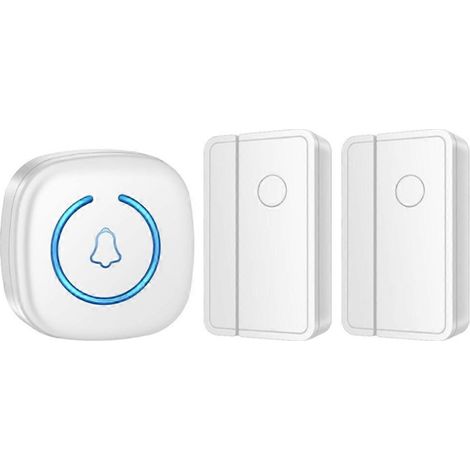 Sonnette magnétique sans fil M8 pour porte commerciale, avec 2 émetteurs et 1 récepteur, pour accueillir les visiteurs. (1/5)