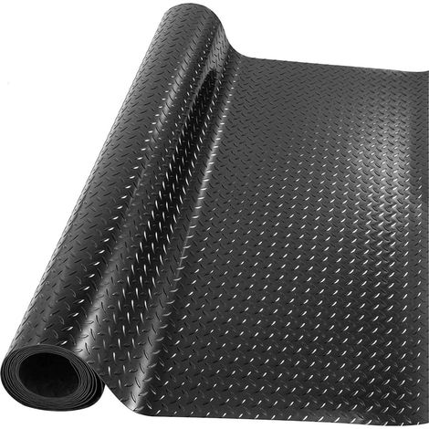 Rouleau de tapis de sol en caoutchouc antidérapant de 3 mm pour garage, établi, bateau, cuisine - 1 m x 5 m (1/5)
