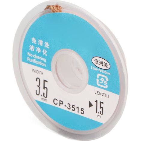 Flexible, rückstandsarme, reinigungsfreie Entlötlitze, 1,5 m lang, für CP 3515 Leiterplatten (1/5)