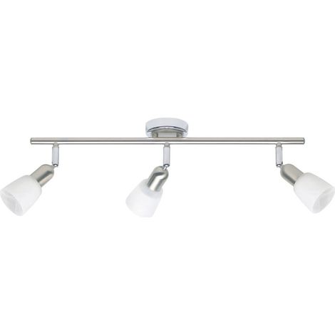 BRILLIANT lampe Sofia spot tube 3 lumières Fer / chrome / blanc 3x D45, E14, 40W, adaptées aux lampes à suspension (non incluses) Échelle A ++ à E Têtes pivotantes (1/3)