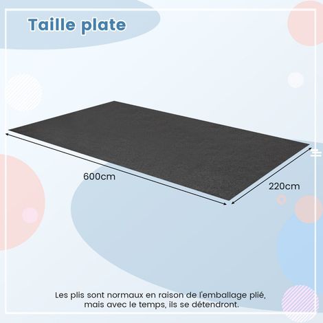 Tapis de sol gris 600 x 220 cm en polyester absorbant avec dos étanche et antidérapant, lavable et découpable pour garage et atelier (1/5)