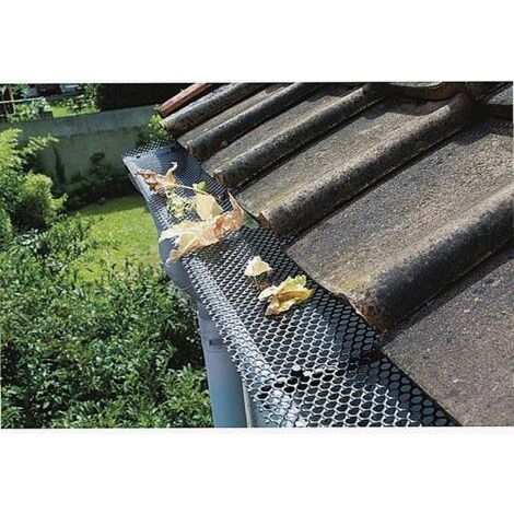 Dachrinnenschutz, Laubschutz, 18 cm x 8 m, Laubabweisendes Dachrinnennetz mit 20 Clips, Robustes Dachrinnenschutznetz für Häuser, Carports, Ställe (1/5)