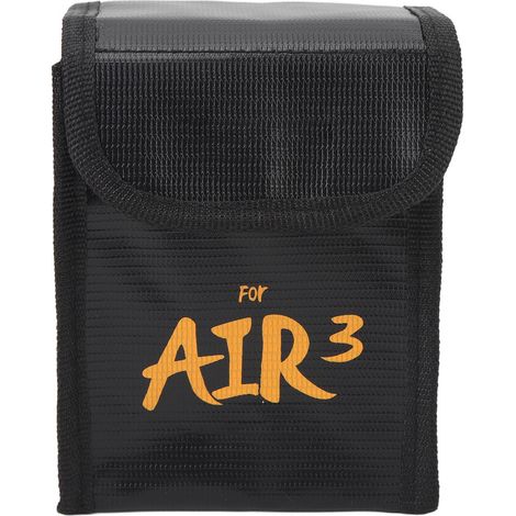 Sac de sécurité pour batterie, antirradiation, ignifuge, fermeture auto-agrippante, protection anti-explosion pour batteries lithium, compatible AIR 3, pour 2 piles (1/5)
