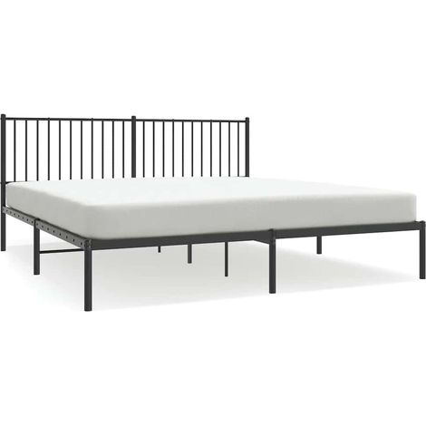 Maison Exclusive - Cadre de lit métal sans matelas et tête de lit noir 180x200 cm