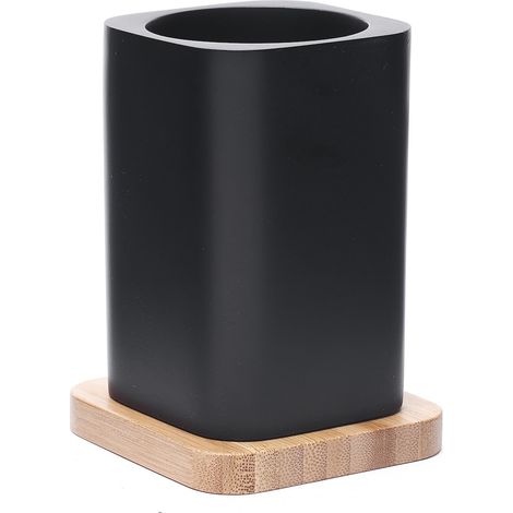 Optima Bicchiere Hombre in poliresina e legno di bambù, Nero (HOM27)