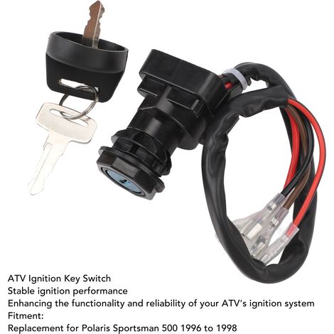 Llave de interruptor de encendido para quad, unidad de encendido de 4 cables, repuesto para Polaris Sportsman 500 1996-1998 (1/4)