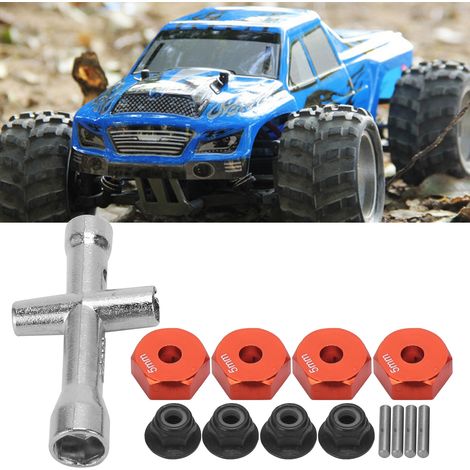 Adaptateur Hex 12mm Épaisseur 5mm Clé Croisée M4 Écrou Anti-Dérapage pour Voiture RC 1/10 (Rouge) (1/5)