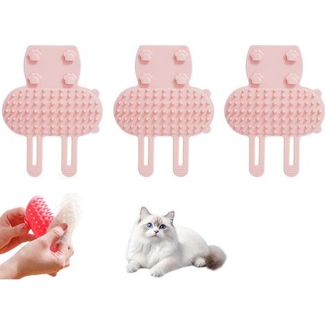 Dispositivo de autoaseo de 3 piezas para gatos: alfombrilla rascadora ajustable, masajeador de silicona para mascotas, color verde (1/5)