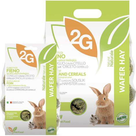 Sacco 350 g 1pz Wafer Hay: WAFER HAY miscela di fieni a fibra lunga selezionati ed essiccati per Roditori e Conigli