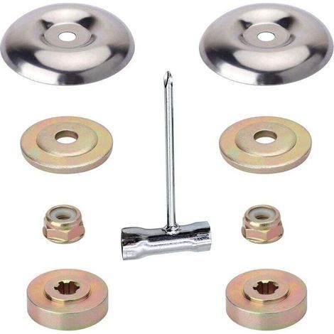 Kit Fixation Écrou Lame Débroussailleuse 9 Pièces Métal pour Tondeuse à Gazon (1/4)