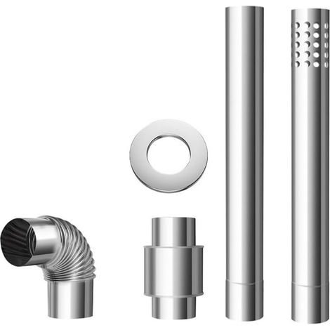 Ofenrohrset aus Edelstahl für Gaswarmwasserbereiter, mit komplettem Zubehör und effizienter Wärmeregelung (1/3)