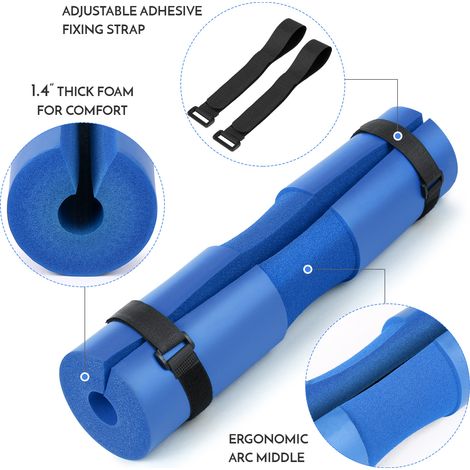 Support de protection du cou et des épaules, avec sangles de fixation, pour Squats, fentes, poussées de hanche, barre de levage de poids (1/5)