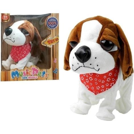 LEANToys Chien interactif : Jouet éducatif pour enfants, ami en peluche