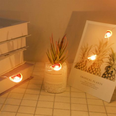 LED-Lichterkette in Wassermelonenform, 2 m – 20 warmweiße LEDs – Kinderzimmerdekoration