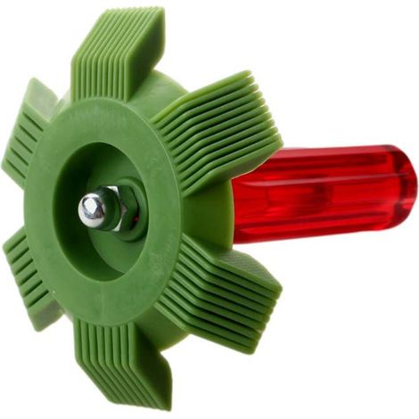 Brosse de nettoyage pour condenseur à ailettes en plastique vert – Kit d’entretien pour radiateur et dissipateur thermique – Outil de dépoussiérage efficace