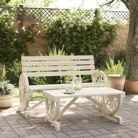 vidaXL Juego de muebles de jardín 2 piezas madera maciza de abeto (1/5)