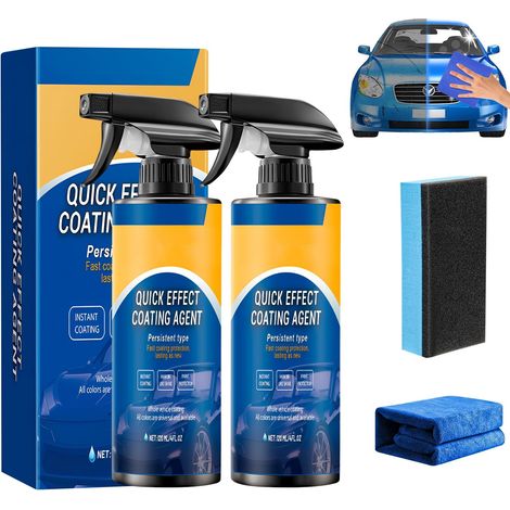 2-teiliges, hochwirksames Schnelllack-Spray für Autos, 3-in-1-Spray für glänzenden Autolack, Reparatur, Aufhellung und Schutz. (1/5)