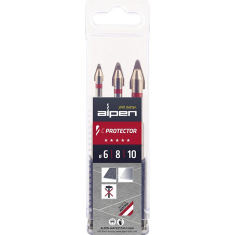Juego de brocas para azulejos C PROTECTOR 3 pzs. D.6/8/10mm ALPEN (1/5)