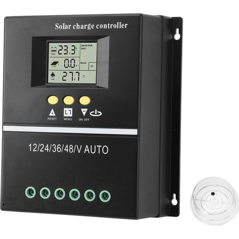 Ortviai Régulateur de charge solaire MPPT 80 A 100 V pour batteries 12/24/36/48 V (plomb, gel, LiFePO4) avec écran LCD