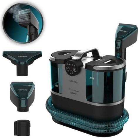 Cecotec Limpiador Aspirador de Tapicerias y Alfombras con Cable Conga 7000 Carpet&Spot Clean Steam Max. 1700W, Vapor, Depósito Agua Limpia 1600ml y Agua Sucia 950ml, Radio de Acción 9m (1/5)