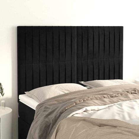 vidaXL Tête de lit Noir 144x5x118/128 cm Velours (1/5)