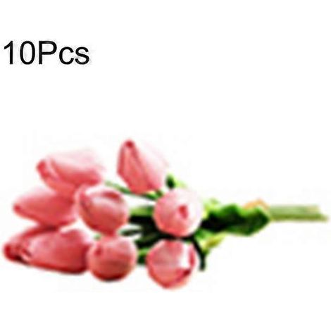 bouquet de tulipes artificielles, composition florale pour la maison, le jardin, un mariage ou un bureaurose clair (1/5)