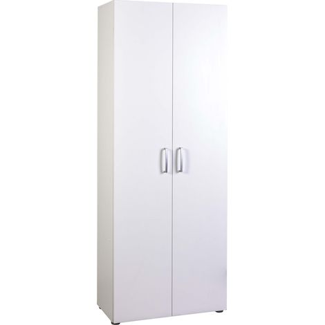 1PZ ARMADIO MULTIUSO DUE ANTE LINEA 'CALAMATA' cm. 36 x 69,4 x h.181 - bianco (1/5)