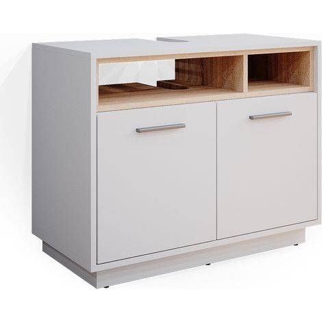 Mobile sottolavabo per bagno Beatrice, Bianco, 80 x 64 cm, Vicco