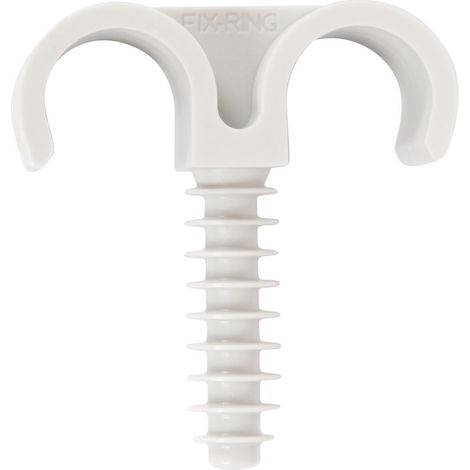 Ing Fixations – Collier de serrage plastique blanc double – Tube Ø 16 mm – Vendu par 100 – Fix-Ring pour cheville en polyamide