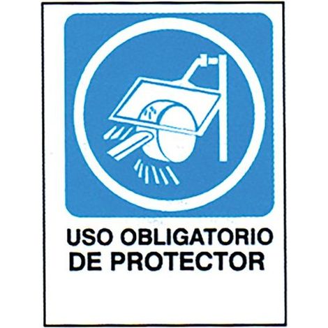 Panneau 40x30, utilisation obligatoire d'un protecteur PVC de haute qualité, bleu, blanc et noir - SIGNALISATIONS