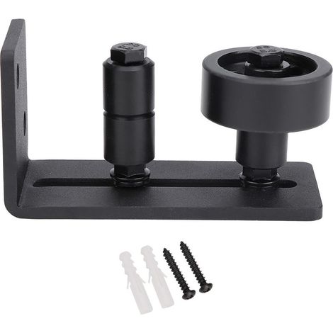 Bodenführung – Doppelrollen-Schiebetürschiene für Holz-Innenschiebetüren – 12 x 5 x 6 cm – Schwarz – 1 Stück (1/5)