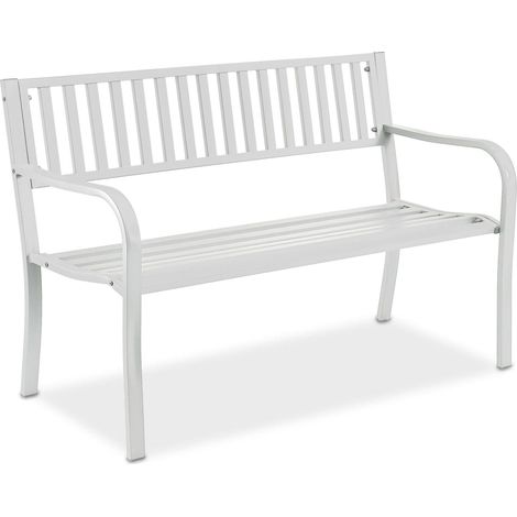 Banco de jardín de metal - Asiento decorativo para exteriores (1/5)