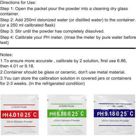 Solution tampon en poudre pour l'étalonnage du pH, compatible avec les testeurs numériques, pour l'entretien périodique des instruments.-AquaForge (1/5)