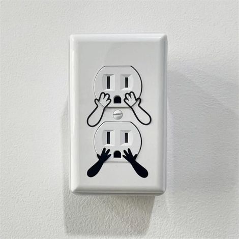 Autocollant Prise Electrique - 60 Pièces Vinyle PVC - Pour Prises Murales et Caches Interrupteurs - Lot Complet (1/5)