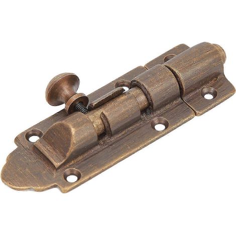 Verrou à barillet en laiton haute dureté antirouille pour porte coulissante de style antique compatible avec les meubles de placard et de fenêtre. (1/4)