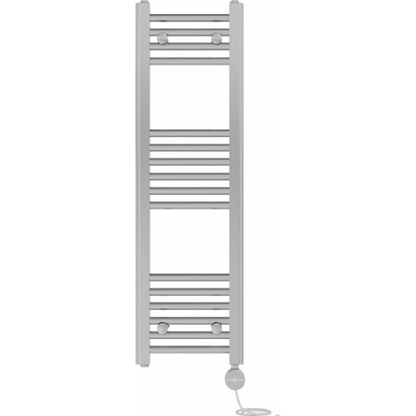 NRG Prefilled Thermostatic Electric Straight Heated Towel Rail Radiator 1000 X 300mm Chrome