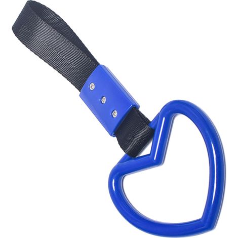 Poignée de maintien en plastique en forme de cœur, solide et universelle, anneau de sécurité décoratif pour pare-chocs arrière, bleu, accessoire auto robuste. (1/5)