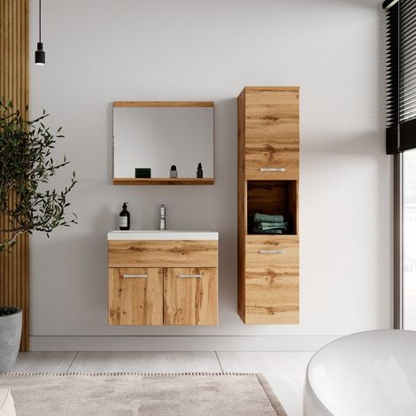 Meuble de salle de bain BADPLAATS Montreal - 60 cm - Chêne - Armoire rangement — vue 3