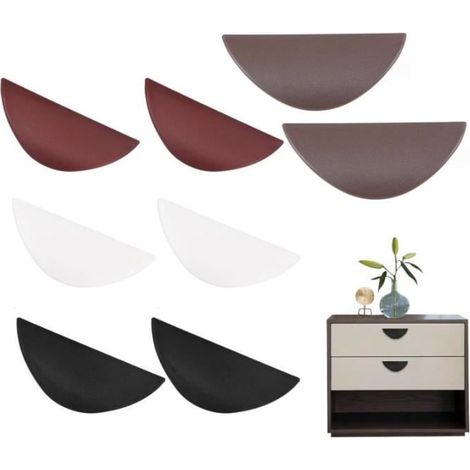 Poignée autocollante - MARQUE - Lot de 8 - Plastique - Couleur: Marron - Dimensions: 8.33.82cm (1/4)