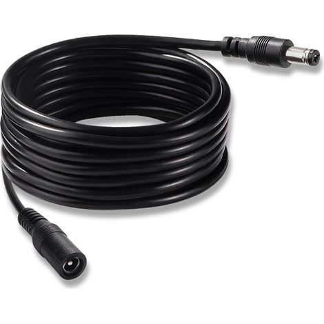 5m 5.5x2.1 mm 24V 12V Rallonges d'alimentation DC, Câble D'extension d'alimentation Mâle Femelle 22AWG, pour Caméra Sécurité CCTV, Noir (1/5)
