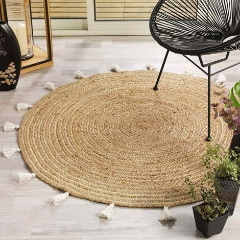 RHG Tapis rond 120 cm     blanc (1/2)