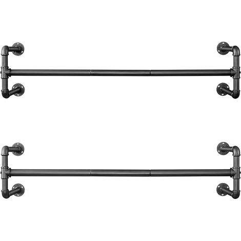 Wall Mounted Coat Racks, Industrial Style Clothes Hanger, 112 x 30 x 29.2 cm, for Small Space, Black (1/5)